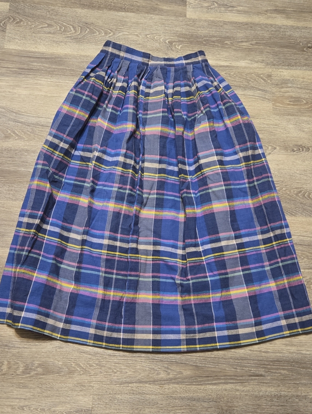 Vintage Talbots Pleated Plaid Madras Preppy Skirt Size 8